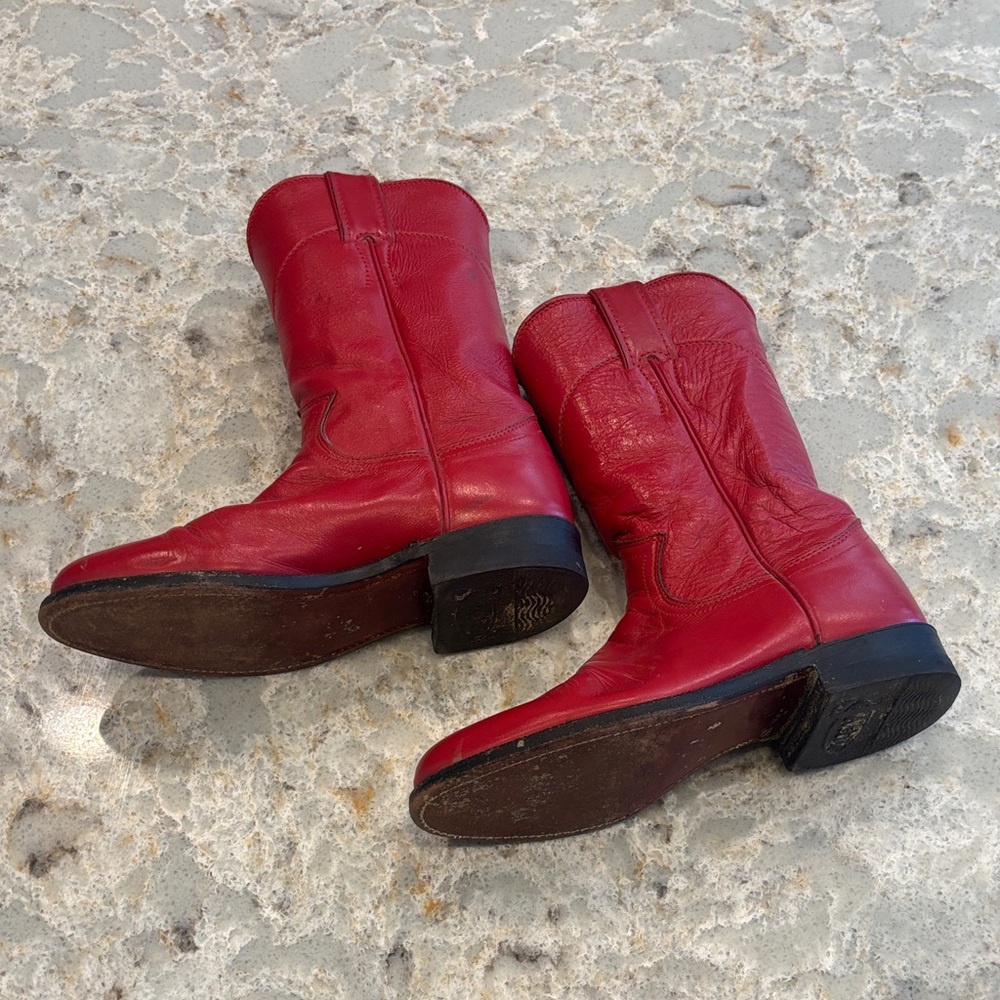 Justin Boots Red Heeled Women's Boots 4A - Picture 1 of 8